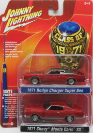 1/64 ジョニーライトニング JOHNNY LIGHTNING 1971 Dodge Charger Super Bee / 1971 Chevy Monte Carlo SS ダッジチャージャー /シボレー モンテカルロ ミニカー アメ車