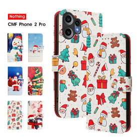 スマホケース Nothing CMF Phone 2 Proケース 手帳型 nothing cmf phone 2 proケース クリスマス ナッシング CMF Phone 2 Pro カバー ストラップ付 カード入れ CMF Phone 2 Pro カバー レザーケース かわいい リスマス飾り レトロ 雪だるま ウィンター