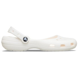 crocs クロックス 国内正規品 211994 レディース サンダル Classic Ballet Chalk 女性 シューズ バレエフラット ヒールストラップ 軽量 快適 カジュアル フラット モダン 白 ホワイト スタイリッシュ