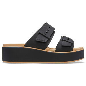 crocs �N���b�N�X �������K�i 212408 ���f�B�[�X �T���_�� Brooklyn Buckle Matte Wrap LW Black/Cashew ���K ���[�E�F�b�W �����\ �X�g���b�v �t�B�b�g�� �}�b�g �y�� ���萫