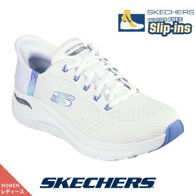 【今ならクーポンで1,500円OFF〜最大4,000円OFF！】スケッチャーズ SKECHERS 150066 スニーカー スリップインズ スリッポン ハンズフリー ARCH FIT 2.0 - EASY CHIC ホワイトブルー レディース コンフォート 靴 シューズ カジュアル 歩きやすい 履きやすい ラクチン【cqn】