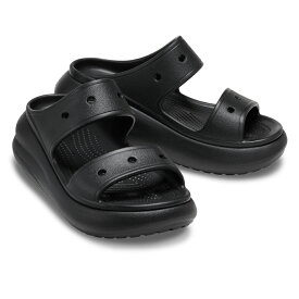 crocs クロックス 207670-black レディース サンダル sandal Classic Crush Sandal クラッシュサンダル 厚底サンダル 厚底クロックス リカバリーサンダル ジビッツ装着可能 カスタムサンダル