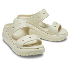 【アウトレット　セール★50%OFF】crocs クロックス 207670-bone レディース ユニセックス サンダル sandal Classic Crush Sandal クラッシュサンダル 厚底サンダル 厚底クロックス ジビッツ装着可能 カスタムサンダル リカバリーサンダル