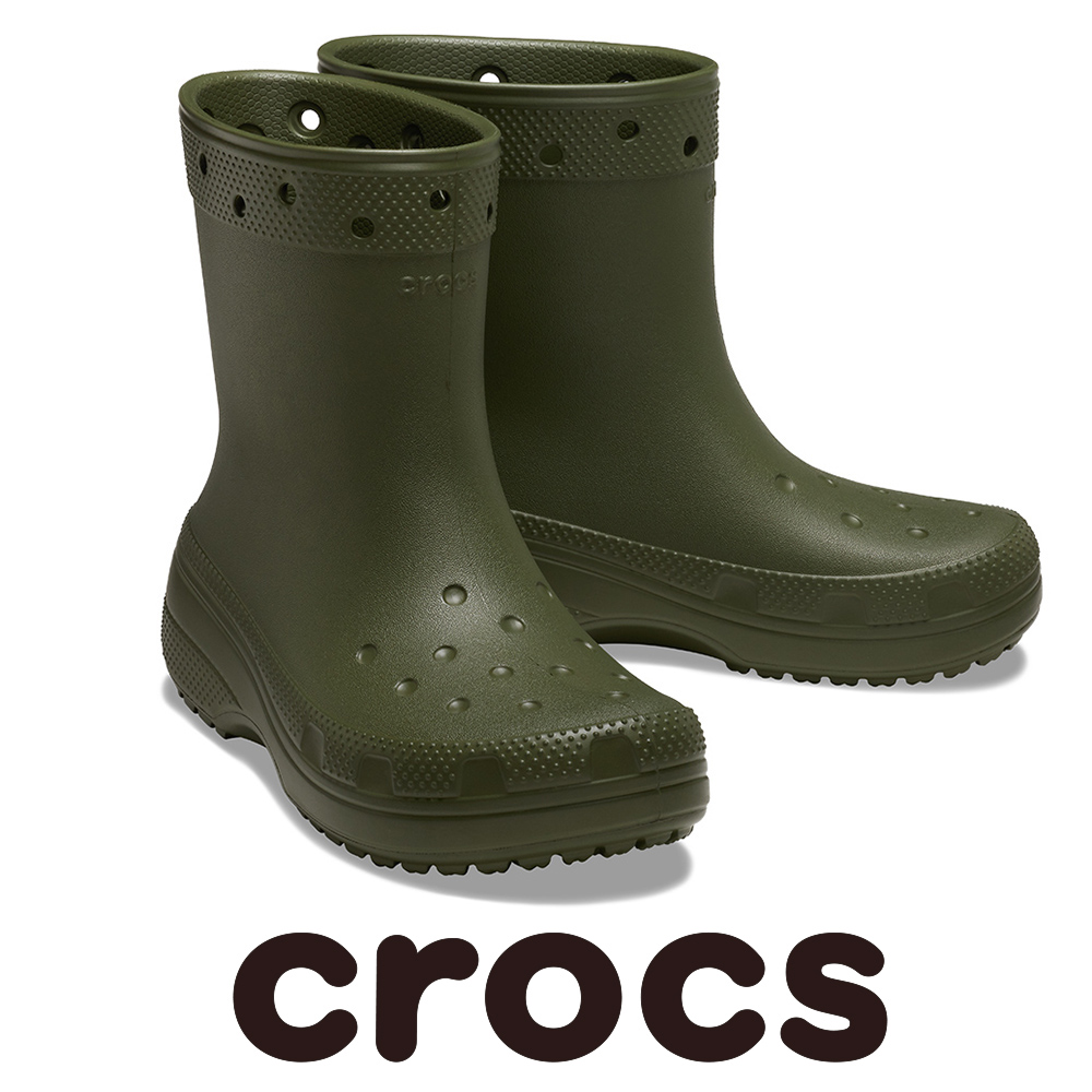 crocs クロックス 208363-armygreen ユニセックス Classic Rain Boot クラシック レインブーツ 長靴 軽量 速乾 お手入れ簡単 簡単な着脱