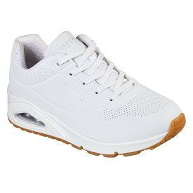 【今ならポイント10倍！】スケッチャーズ 73690w-wht レディース スニーカー SKECHERS くつ 靴 シューズ shoes ワイドフィット wide 幅広 air エアー ウノ 待望の幅広モデル登場 UNO STAND ON AIR　Durabuck Lace Up Sneaker