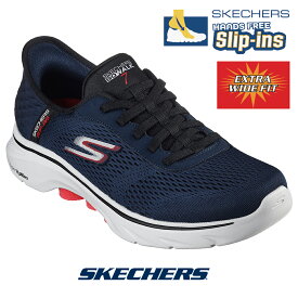 スケッチャーズ メンズ スリップインズ 216648WW-nvrd スニーカー SKECHERS スリッポン Slip-ins ゴーウォーク 7 フリーハンド2 GO WALK7 ウルトラゴー ネイビー EXTRA WIDE エクストラワイド 5E相当 幅広 ゴム紐