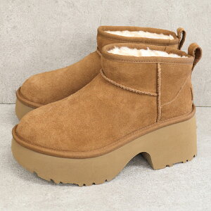 【今ならクーポンで800円OFF!】UGG アグ ブーツ 厚底 レディース 2024新作 クラシック ウルトラ ミニ ニューハイツ 7cmヒール 1158311 Classic Ultra Mini New Heights ムートン プラットフォーム チャンキ