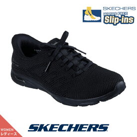 【今ならクーポンで1,500円OFF〜最大4,000円OFF！】スケッチャーズ レディース 100732 BBK ブラック スリッポン SKECHERS 飾りリボン スリップインズ ARCH FIT SUNNY - SERENE STEPS ハンズフリー ストレッチフィット 洗濯機洗い可能