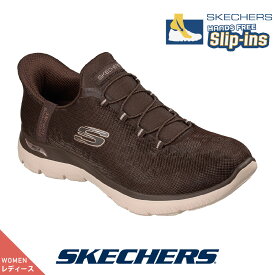 【今ならクーポンで1,500円OFF〜最大4,000円OFF！】スケッチャーズ レディース 150750 BRN ブラウン スリッポン SKECHERS バンジー スリップインズ ARCH FIT SUMMITS - LUXE LEOPARD ハンズフリー アーチフィット レオパード アニマル柄 洗濯機洗い可能