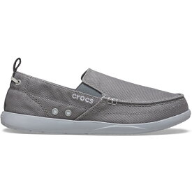 【アウトレット　セール　★50％OFF】　crocs クロックス 国内正規品 207635 Walu SYN Men SltGrey/Lgrey 0dv ワルー SYN メン シューズ スリッポン 靴 キャンバス グレー メンズ トレンド カジュアル シンプル 安定感 快適