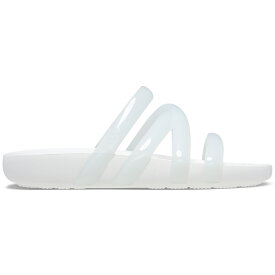 【アウトレット　セール★30%OFF】crocs クロックス 国内正規品 208537 Splash Glossy Strappy White 100 スプラッシュ グロッシー ストラッピー サンダル ホワイト 白 レディース 女性 トレンド カジュアル シンプル