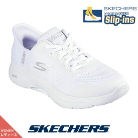 【今ならクーポンで2,000円OFF！】スケッチャーズ レディース スリップインズ SKECHERS 125319-wht スリッポン ホワイト 白 ウォーキング シューズ ゴーウォーク アーチフィット GO WALK ARCH FIT バレンシア Slip-ins 手を使わず履ける ハンズフリー