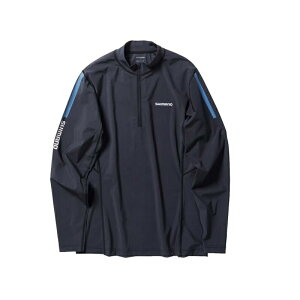 シマノ SH-040X ウォーターリペル ハーフジップシャツ ロングスリーブ M ブラック | 釣具 釣り フィッシング