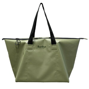ブンブンオリジナル(BunBun) 防水フィッシングトートバッグ M カーキ / 大容量 収納 止水ファスナー レインウェア ブーツ フローティングベスト ブーツ ウェーダー 雨 濡れ物 海 川 プール レジ
