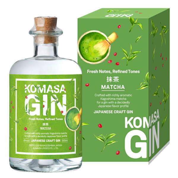 小正醸造 KOMASA GIN  抹茶 45% 500ml 箱付 スピリッツ ジャパニーズ クラフトジン  ギフト対応可 ラッピング 誕生日 プレゼント お祝い [[wrap04]
