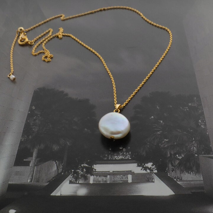 楽天市場】淡水パール コイン ネックレス R-days ゴールドカラー  