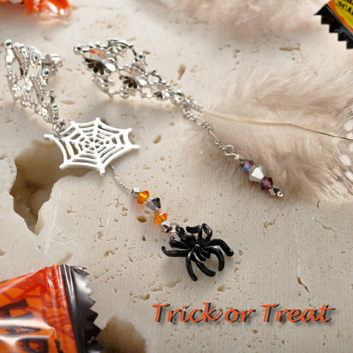 楽天市場】ホロホロ鳥 クモの巣 ハロウィン ピアス イヤリング R-days 