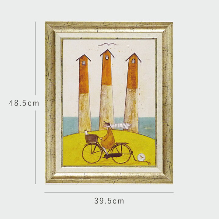 楽天市場】サムトフト 絵画 絵 48.5×39.5cm 【海辺のサイクリング 