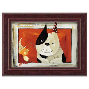 アートパネル 動物 18×13.5cm 武内祐人 猫 鳥 壁掛けアート アート パネル 北欧 壁掛け 卓上 両用 子供部屋 インテリア 小さい 絵 かわいい おしゃれ 武内祐人 ネコとトリ アートフレーム