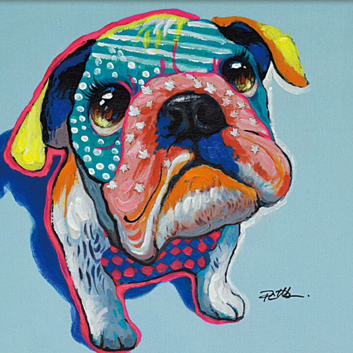 楽天市場】アートパネル 犬 ブルドッグ アートフレーム 油絵 アート 絵 