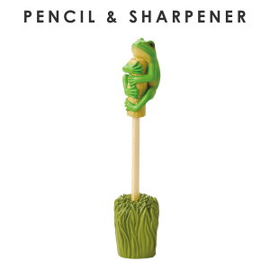 鉛筆 キャップ 鉛筆削り 手動 ミニ かわいい 動物 アニマル カエル カメレオン グッズ 雑貨 ユニーク 文房具 プレゼント ペンシル&シャープナー いきもの