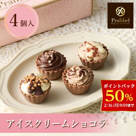 【50％ポイントバック！2/16 9:59まで】【A配送】プラリベル アイスクリームショコラ バレンタイン 洋菓子 冬ギフト チョコレート ギフトBOX 詰め合わせ 贈り物 通販 ショッパー付き トリュフ バレンタインチョコ 義理 子供 本命 小分け 2026 プチギフト おしゃれ