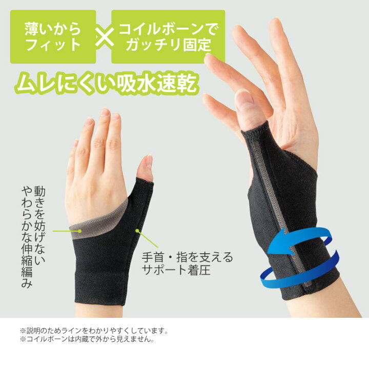 楽天市場 お買い物マラソン ｐ10倍 勝野式 手首の休息サポーター けんしょう炎 腱鞘炎 親指 サポーター 手首サポーター 手首 サポーター 家事 腱鞘炎サポー 伸縮 サポート圧着 薄型 薄手 スポーツドクター おすすめ なんでもr Shop 楽天市場店
