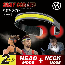 ヘッドライト 充電式 2WAY COB LEDヘッドライト 懐中電灯 超高輝度 450 ルーメン ハンズフリー アウトドア キャンプ 登山 釣り 防災 ランニング ヘッド ライト