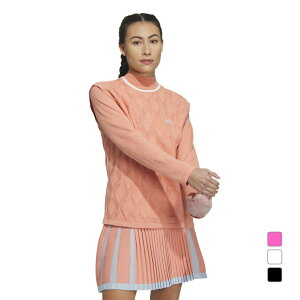 アディダス レディース ゴルフウェア 長袖 ウインドブレーカー 秋 冬 アーガイル柄 ニットベスト アンサンブルセーター (HZ6117) adidas