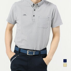 ティゴラ ゴルフウェア 半袖シャツ 春 夏 ストレイプサッカー ボタンダウンシャツ (TR-1H1013B) メンズ TIGORA