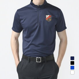 フィラ ゴルフウェア 半袖シャツ 春 夏 ジップアップ半袖シャツ無地 (742688Y) FILA