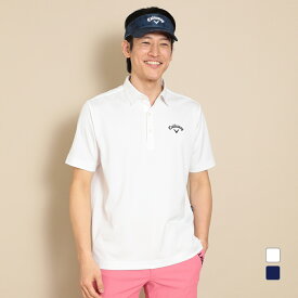 キャロウェイ ゴルフウェア 半袖シャツ 春 夏 ストライプジャカード 半袖シャツ (C24134110) メンズ Callaway