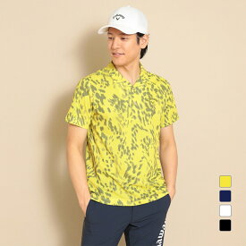 キャロウェイ ゴルフウェア シャツ 春 夏 マルチカラープリントメッシュカノコ 半袖 開襟シャツ (6217201320) かざあなメッシュ メンズ Callaway