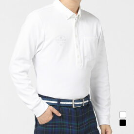 ティゴラ ゴルフウェア 長袖シャツ 秋 冬 チェックジャカード ボタンダウンシャツ メンズ TIGORA