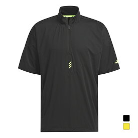 アディダス ゴルフウェア 半袖ウインドブレーカー 秋 冬 コードカオス ハーフジップ半袖ウィンド (KSL85) メンズ adidas