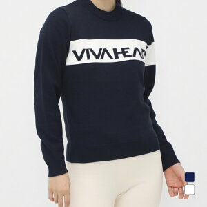 ビバハート レディース ゴルフウェア 長袖セーター 秋 冬 L-VIVAHEARTロゴニット (012-12011) VIVA HEART