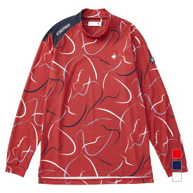 ルコックゴルフ ゴルフウェア 長袖 シャツ 秋 冬 ストレッチフォーサー 総柄プリントモックネックシャツ (QGMWJB02) メンズ le coq GOLF