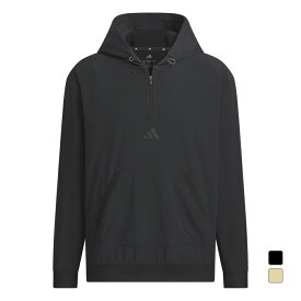 アディダス ゴルフウェア 長袖ウインドブレーカー 春 夏 ビヨンド ザ コース 撥水 リップストップ ハーフジップ 長袖フーディー (KTN41) メンズ adidas