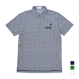 ルコックスポルティフ ゴルフ ゴルフウェア 半袖シャツ 春 夏 モノグラム柄ジャガード半袖シャツ (LG5SHS14M) メンズ le coq sportif GOLF