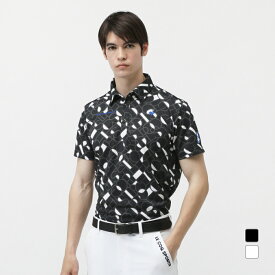 ルコックスポルティフ ゴルフ ゴルフウェア 半袖シャツ 春 夏 カラーブロックグラフィック小柄半袖シャツ (LG5SHS03M) メンズ le coq sportif GOLF