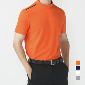 キャロウェイ ゴルフウェア 半袖シャツ 春 夏 パターンロゴジャカード半袖モックネックシャツ (C23134105) メンズ Callaway