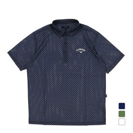 キャロウェイ ゴルフウェア 半袖シャツ 秋 冬 かざあなメッシュミニフラワープリントシャツ (C25234141) メンズ Callaway