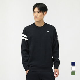 ルコックスポルティフ ゴルフ ゴルフウェア 長袖セーター 秋 冬 モザイク柄ジャガードセーター (LG5FST00M) メンズ le coq sportif GOLF