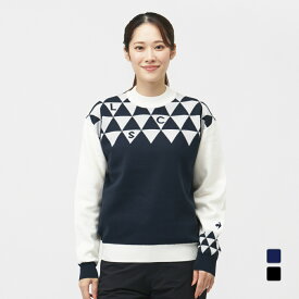 ルコックスポルティフ ゴルフ レディース ゴルフウェア 長袖セーター 秋 冬 裏地付き防風モックネックセーター (LG5FST01L) le coq sportif GOLF