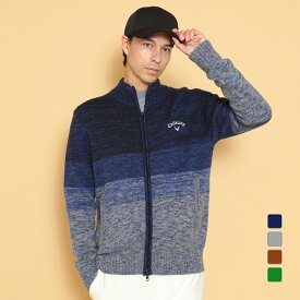 キャロウェイ ゴルフウェア 長袖セーター 秋 冬 メランジグラデーションフルジップニット (C24218106) メンズ Callaway