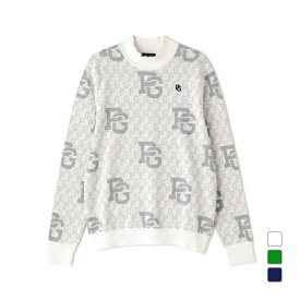 パーリーゲイツ レディース ゴルフウェア 長袖セーター 秋 冬 カシミヤタッチ PGモノグラム柄 (0554174004) PEARLY GATES