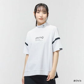 ピン レディース ゴルフウェア 半袖シャツ 春 夏 レイブロックエコ配色切替半袖ハイネックシャツ (6226167404) PING