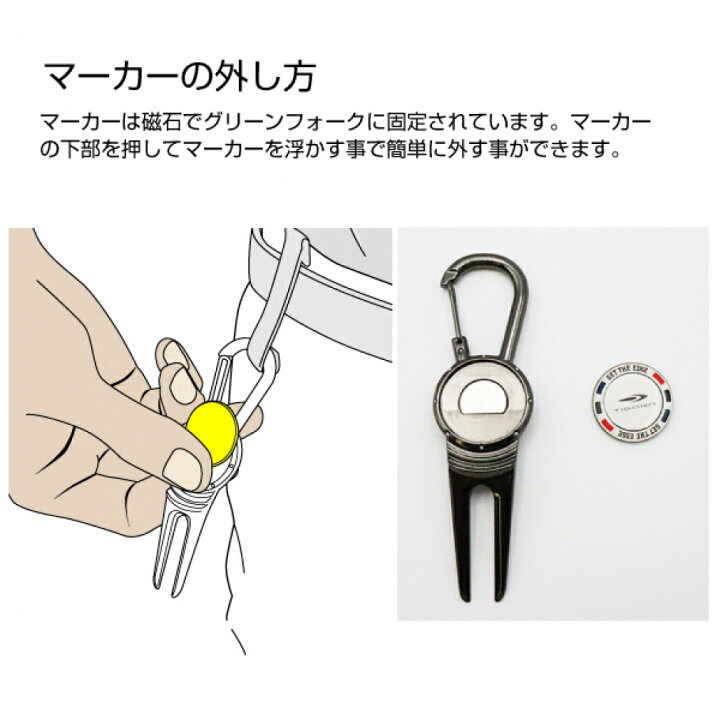 楽天市場 ティゴラ Tr3071カラビナグリーンフォークbk カラビナ仕様のグリーンフォーク マーカー付き ゴルフ アクセサリー Tigora 楽天gora店 Supported By Golf5