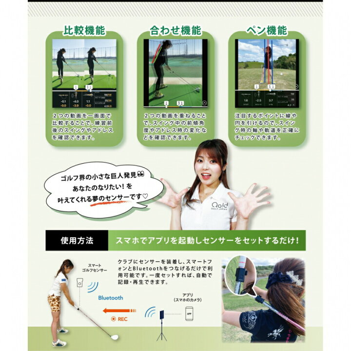 楽天市場 スイング解析器 計測器 ソニースマート ゴルフセンサー ゴルフ クラブ装着センサー Sony Smart Golf Sensor 弾道測定器 距離計 日本正規品 楽天gora店 Supported By Golf5