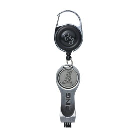 ピン AC-U227 ブラシ&amp;マーカー (36222-01) マーカー付きの溝クリーナー 約80cm伸びるリール仕様 ゴルフ ラウンド小物 : シルバー PING